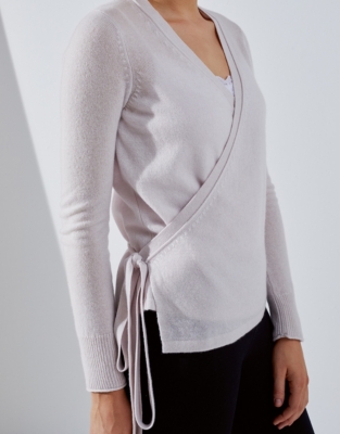 cashmere ballet wrap cardigan