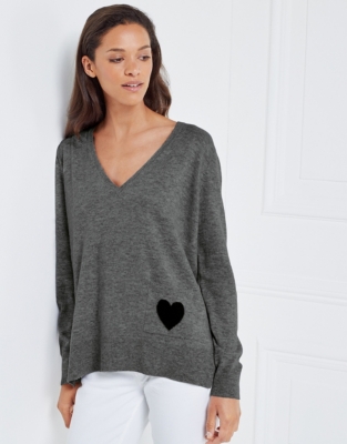 Wool-Cashmere Heart Sweater | All Clothing Sale | The White Company US