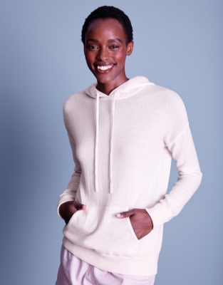 white company cashmere hoodie