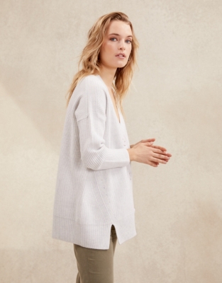 Wool Chunky Boyfriend Cardigan Clothing Sale The White Company UK