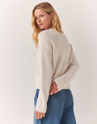 Wool Cotton Cropped Jumper Clothing Sale The White Company UK