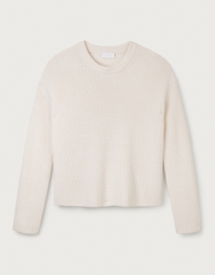Wool Cotton Cropped Jumper Clothing Sale The White Company UK
