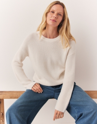 Wool Cotton Cropped Jumper Jumpers Cardigans The White