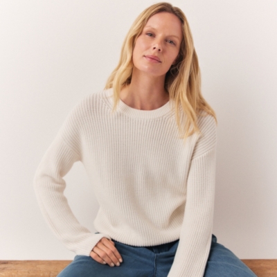 Wool Cotton Cropped Sweater
