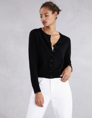 Wool-Cotton Sparkle Button Cardigan | Clothing Sale | The White Company UK