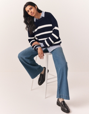 Striped on sale cropped jumper