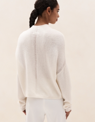 Wool Crochet Seam-Detail Jumper