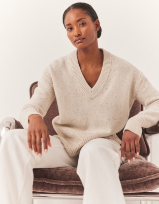 Wool Donegal V-Neck Sweater