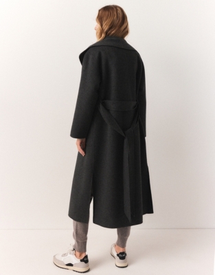 Double-Faced Wool Belted Coat