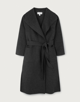 Wool-Blend Doubleface Belted Coat (moss)-