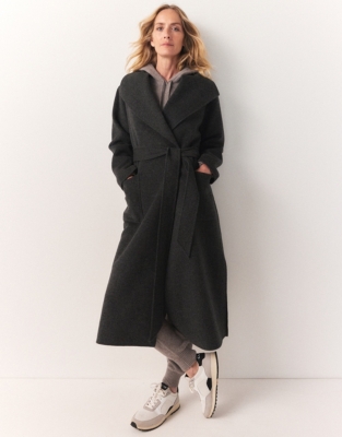Wool Double Faced Belted Coat
