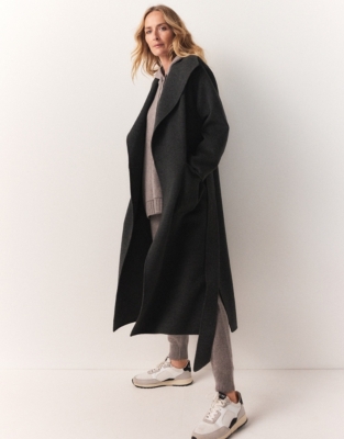 Wool-Blend Doubleface Belted Coat