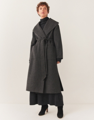 Wool Double Faced Belted Coat