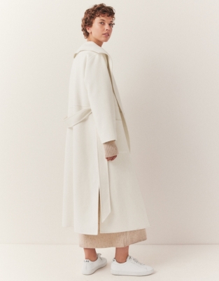 Wool Double Faced Belted Coat - Ivory