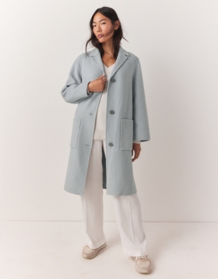 Pale grey hot sale wool coat