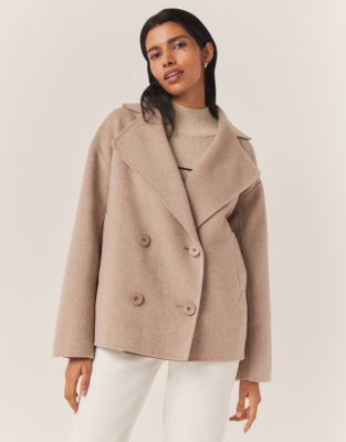 Double Face Wool Blend Cropped Jacket