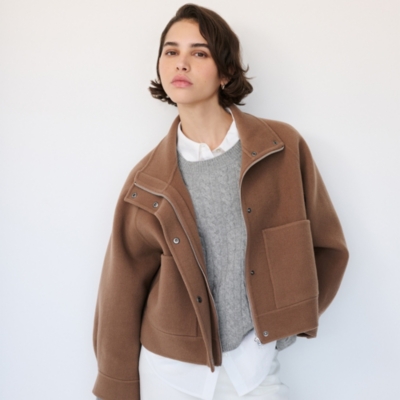 Wool Double Faced Cropped Jacket
