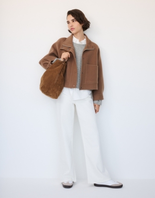 Wool Double Faced Cropped Jacket