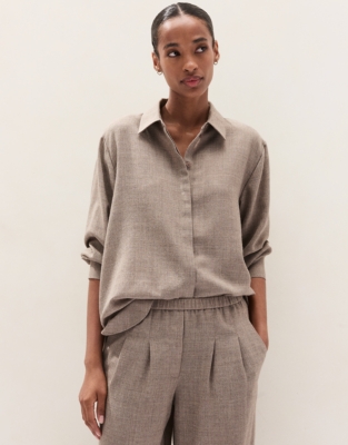 Wool Gauze Boyfriend Shirt