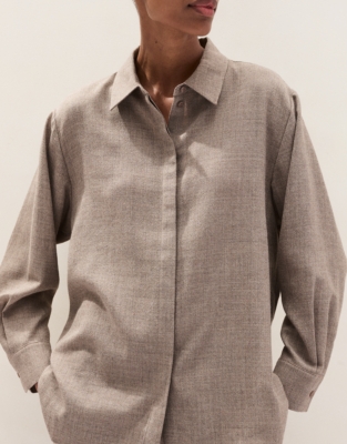 Wool Gauze Boyfriend Shirt