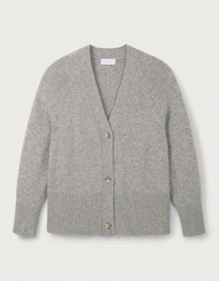 Wool Mouliné Boyfriend Cardigan Sweaters & Cardigans The White
