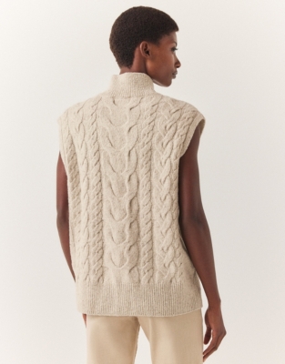 Wool Rich Donegal Cable Knitted Tank