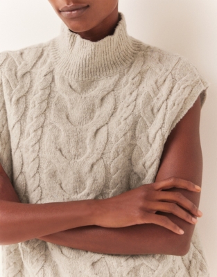 Wool Rich Donegal Cable Knitted Tank