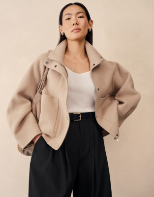 Wool Rich Double Faced Cropped Jacket