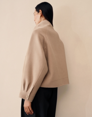 Wool Rich Double Faced Cropped Jacket