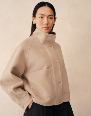 Wool Rich Double Faced Cropped Jacket