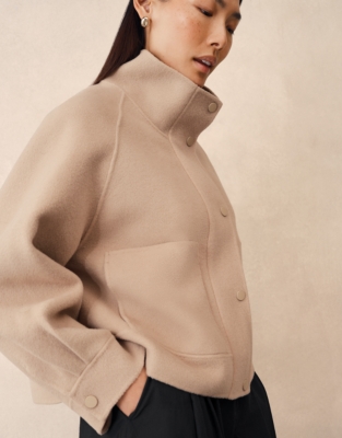 Wool Rich Double Faced Cropped Jacket