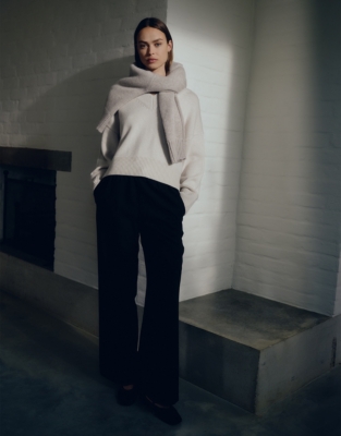 Wool Rich High V-Neck Jumper