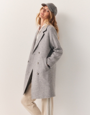 Long gray 2024 wool coat womens