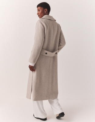 Wool Side Split Long Coat, Clothing Sale