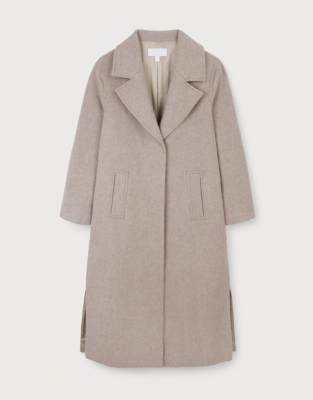 Wool Side Split Long Coat | All Clothing Sale | The White Company US