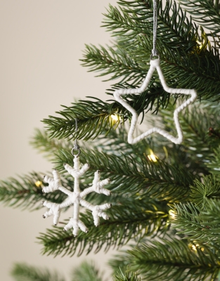 Wool Star and Snowflake Decorations – Set of 6