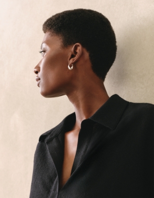 Wool-Viscose Gauze Relaxed Popover Shirt