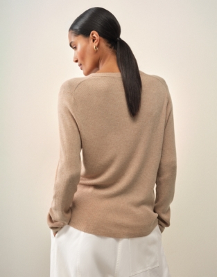 Woven Placket Henley with Cashmere