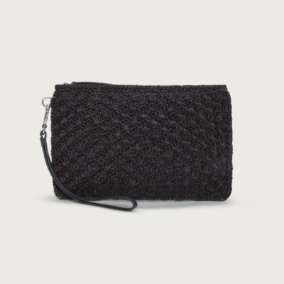Woven Sparkle Wristlet Clutch Bag