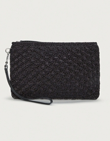 Woven Sparkle Wristlet Clutch Bag