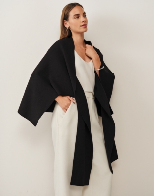 Wrap Scarf with Cashmere - Black