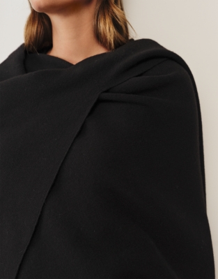 Wrap Scarf with Cashmere - Black