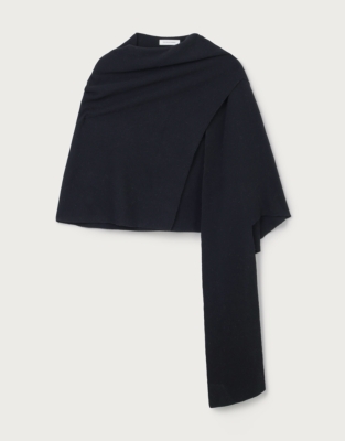 Wrap Scarf with Cashmere - Black