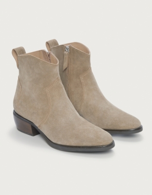 Tan suede outlet western ankle boots