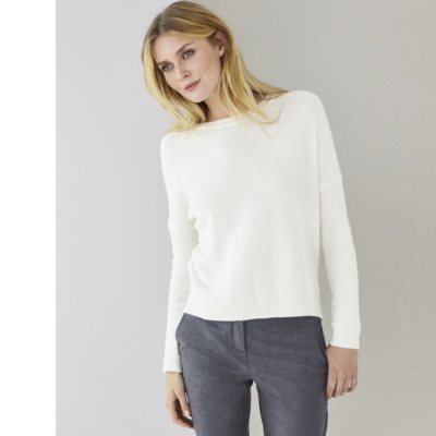 Zig Zag Stitch Jumper | Clothing | The White Company UK