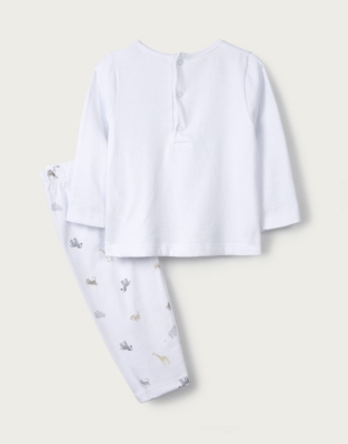 Zebra Embroidered Pyjamas Newborn & Unisex The White Company UK