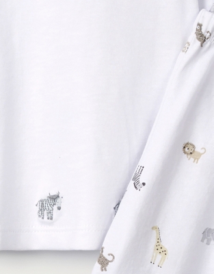 Zebra Embroidered Pyjamas Newborn & Unisex The White Company UK