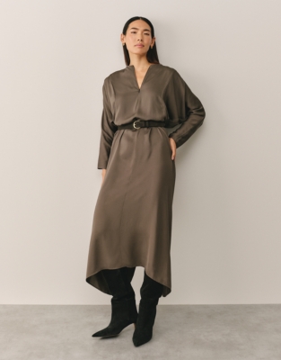 Zip Detail Batwing Dress