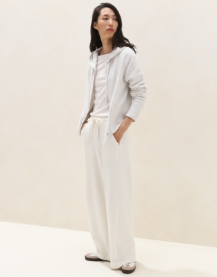 Zip Through Hoodie with Cotton - Cloud Marl